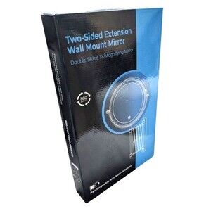 8" Two-Sided Extension Wall Mount Mirror 1X Magnification Chrome LED lighting